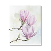 Stupell Pink Magnolia Flower Blooms Botanical & Floral Painting Gallery Wrapped Canvas Print Wall Art