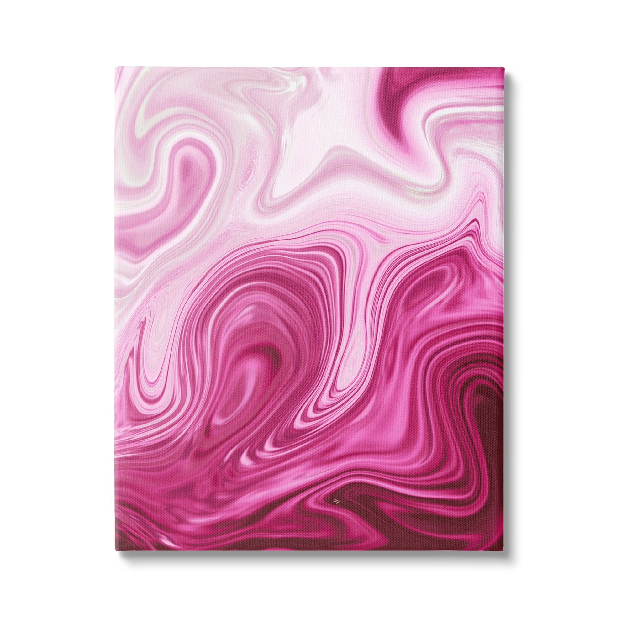 Stupell Pink Marble Abstract Swirls Abstract Painting Gallery Wrapped Canvas Print Wall Art