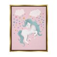 thumbnail image 1 of Stupell Pink Pastel Unicorn Clouds Fairy Tales & Fantasy Painting Gold Floater Framed Art Print Wall Art, 1 of 6