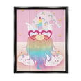 thumbnail image 1 of Stupell Pink Rainbow Unicorn Gnome Fairy Tales & Fantasy Painting Black Floater Framed Art Print Wall Art, 1 of 6