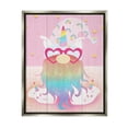 thumbnail image 1 of Stupell Pink Rainbow Unicorn Gnome Fairy Tales & Fantasy Painting Gray Floater Framed Art Print Wall Art, 1 of 6