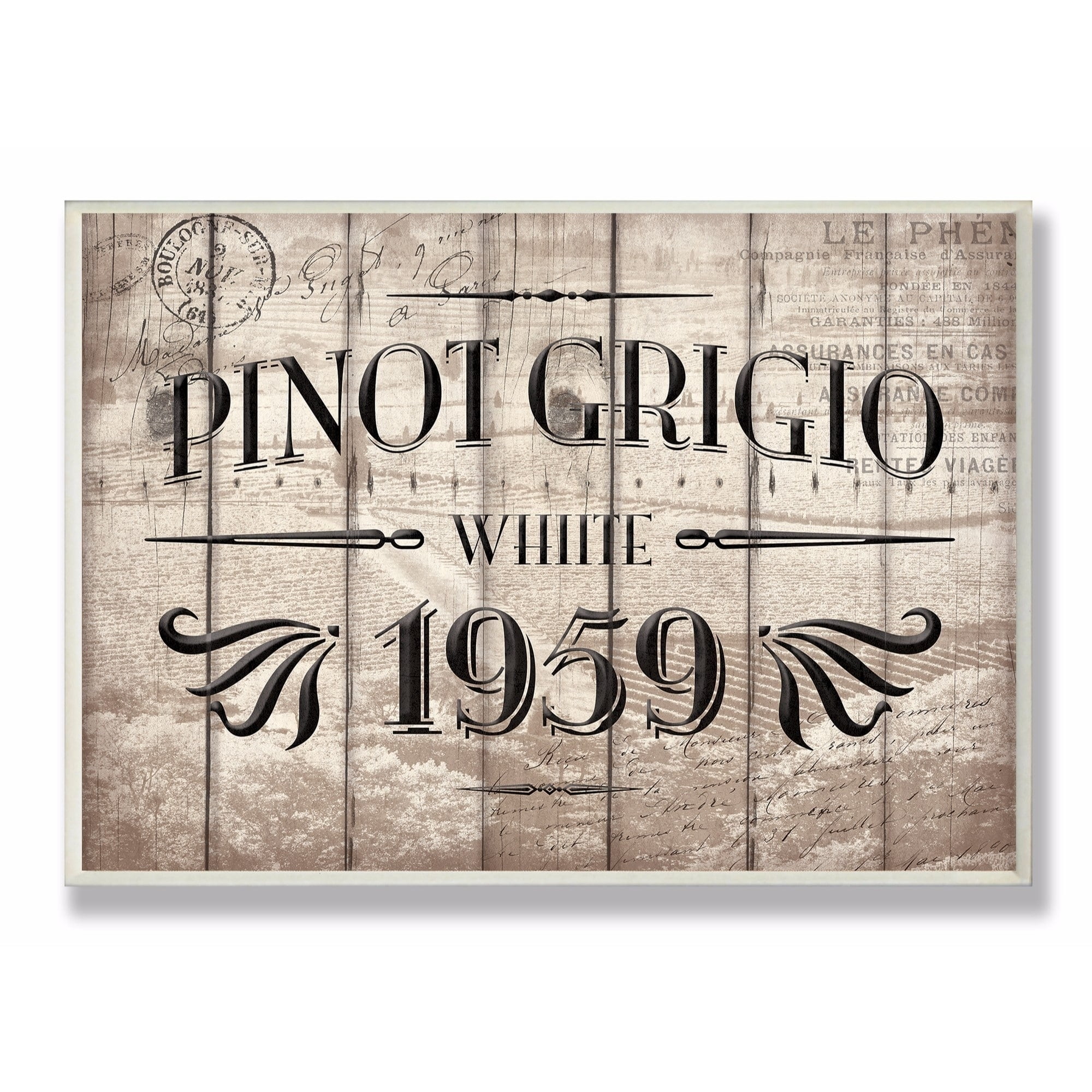 Stupell Pinot Grigio Label Wine Kitchen Wall Art