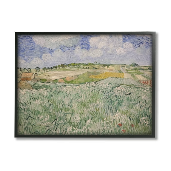 Stupell Plain Near Auvers Van Gogh Classic Landscape Painting Black Framed Art Print Wall Art