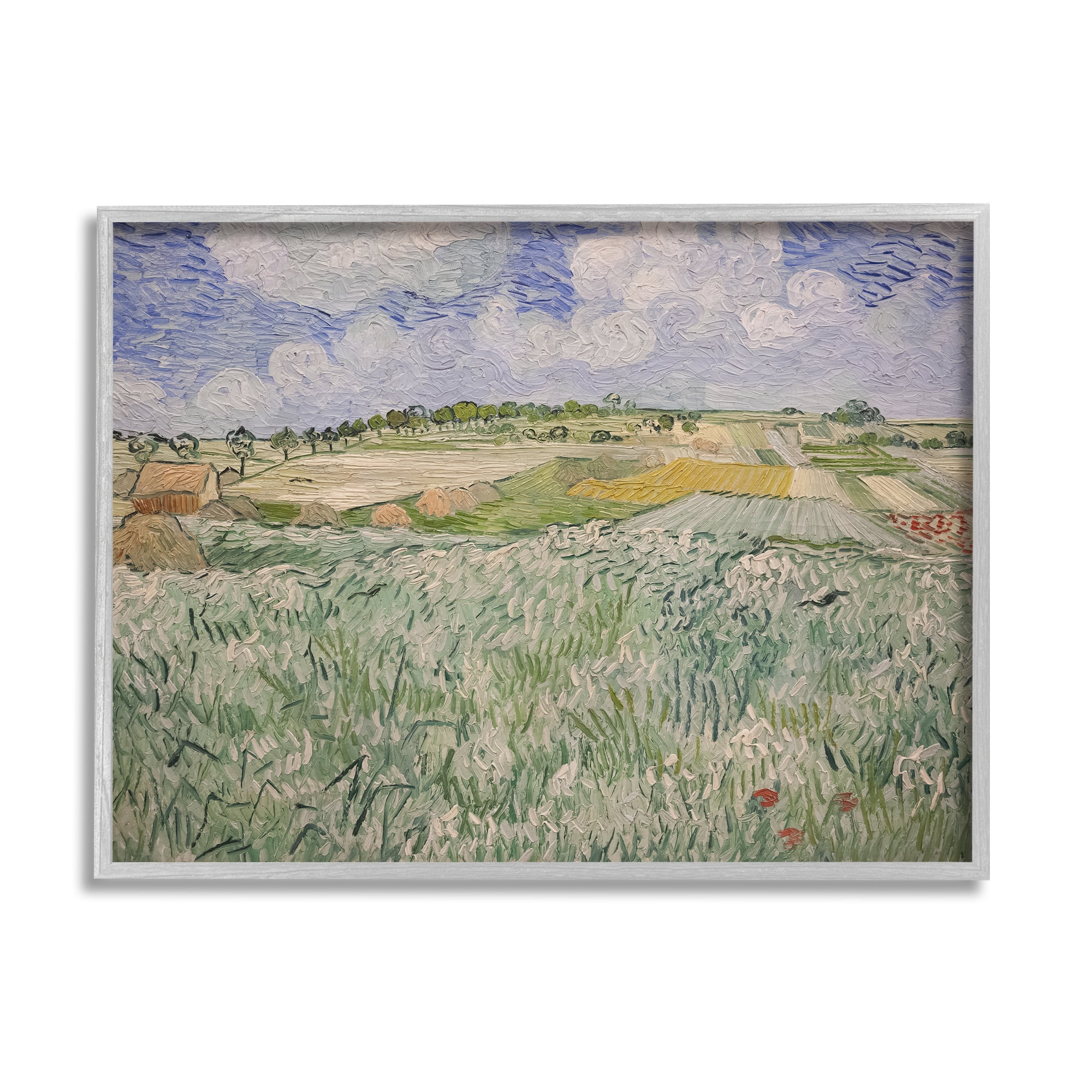 Vincent Van Gogh Landscape Print on Canvas with Gray Frame