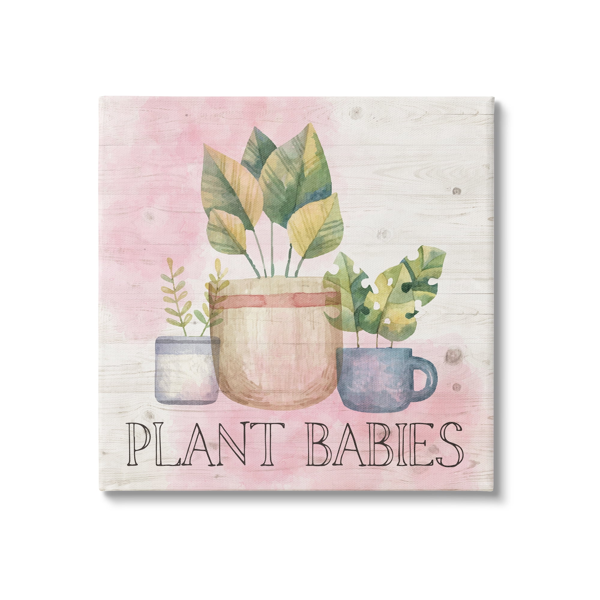 Stupell Plant Babies Potted Sprigs Garden Botanical & Floral Painting Gallery Wrapped Canvas Print Wall Art