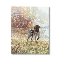 Stupell Pointer Dog Forest Lake Foliage Animals & Insects Painting Gallery Wrapped Canvas Print Wall Art
