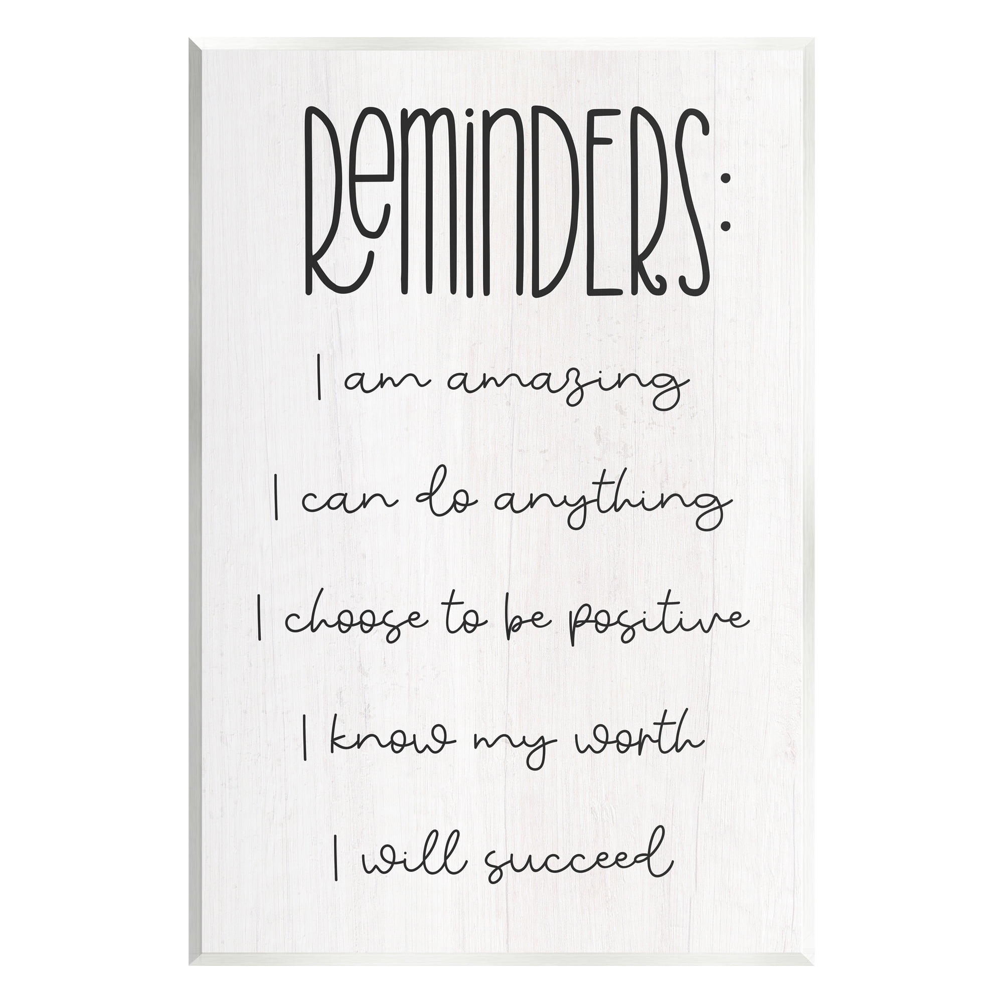 Stupell Positive Self Care Affirmation Reminders Inspirational Painting Wall Plaque Unframed Art Print Wall Art