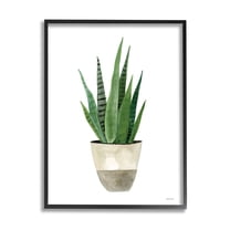 Stupell Potted Aloe Plant Casual Botanical & Floral Painting Black Framed Art Print Wall Art