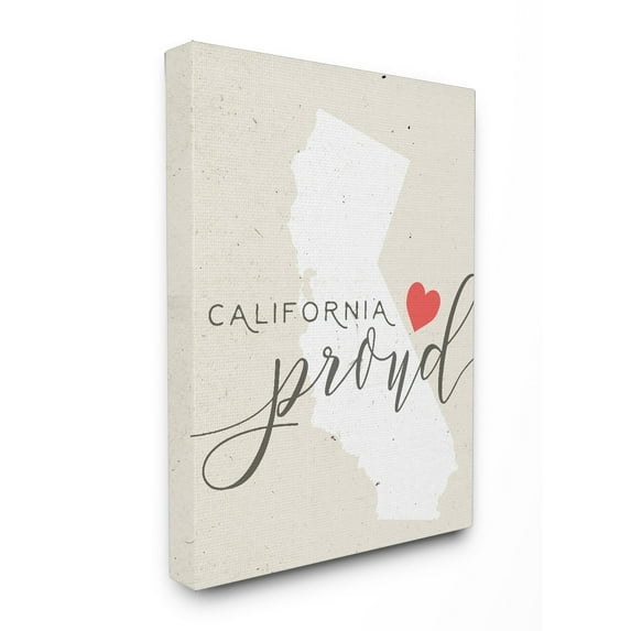 Stupell Proud with Heart Stretched Canvas Wall Art 24 x 30