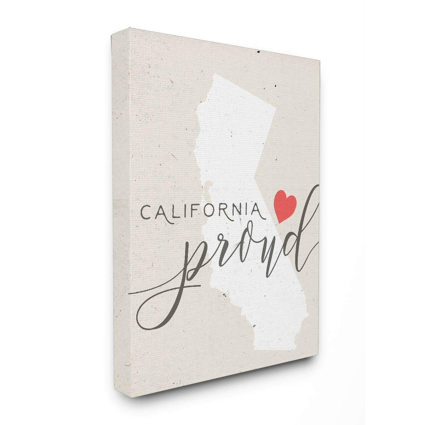 Stupell Proud with Heart Stretched Canvas Wall Art 30 x 40