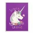 thumbnail image 1 of Stupell Purple Floral Believe In Unicorns Wall Plaque Art, 10 x 0.5 x 15, A 13 x 19, 1 of 4