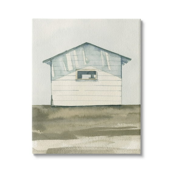 Stupell Quiet Cabin Rural Watercolor Landscape Painting Gallery Wrapped Canvas Print Wall Art
