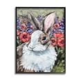 thumbnail image 1 of Stupell Rabbit Flower Meadow Nature Animals & Insects Painting Black Framed Art Print Wall Art, 1 of 7