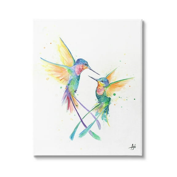 Stupell Rainbow Birds Flying Duo Animals & Insects Painting Gallery Wrapped Canvas Print Wall Art