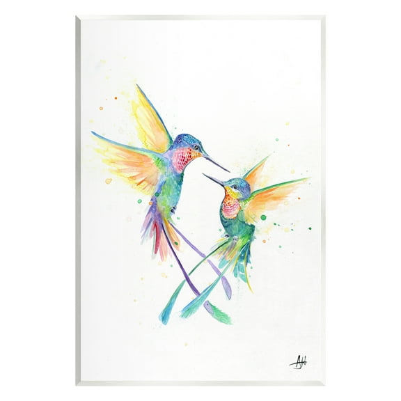Stupell Rainbow Birds Flying Duo Animals & Insects Painting Wall Plaque Unframed Art Print Wall Art