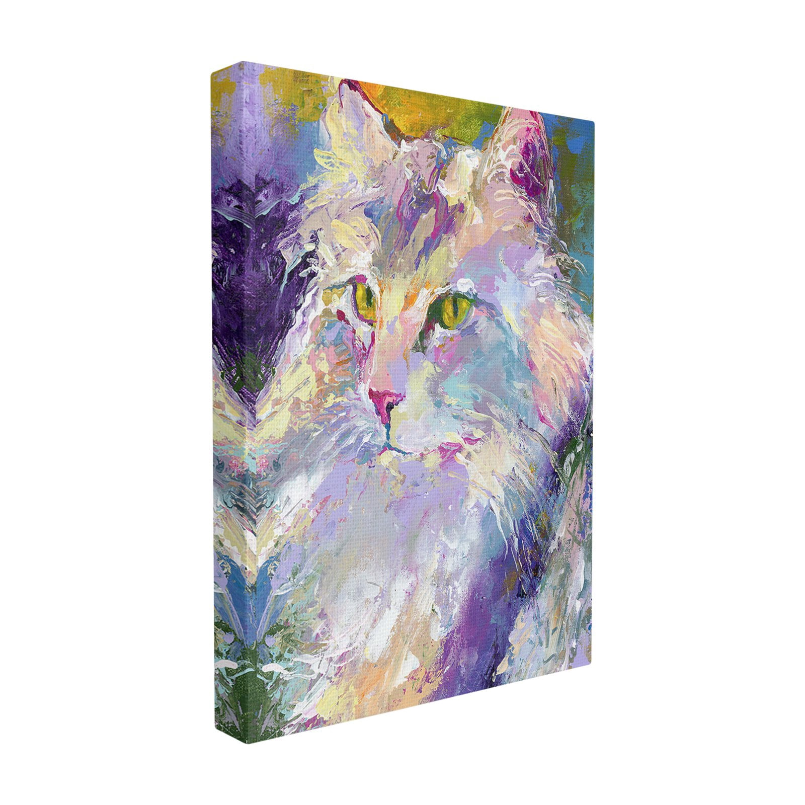 Stupell Rainbow Purple Painted Cat Canvas Art, 16 x 20
