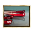 thumbnail image 1 of Stupell Red Canoes Summertime Lake Landscape Photography Gold Floater Framed Art Print Wall Art, 1 of 1