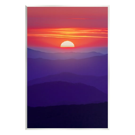 Stupell Red Sunrise Mountain Horizon Landscape Photography Wall Plaque Unframed Art Print Wall Art