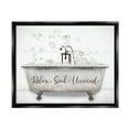 thumbnail image 1 of Stupell Relax Soak Unwind Bathtub Bubbles Typography Painting Black Floater Framed Art Print Wall Art, 1 of 9