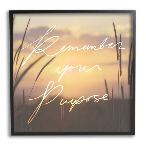 Stupell Remember Your Purpose Sunset Landscape Painting Black Framed Art Print Wall Art