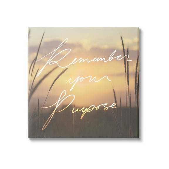 Stupell Remember Your Purpose Sunset Landscape Painting Gallery Wrapped Canvas Print Wall Art