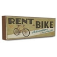 thumbnail image 1 of Stupell  Rent A Bike' Khaki Retro Store Sign Stretched Canvas Wall Art, 1 of 4