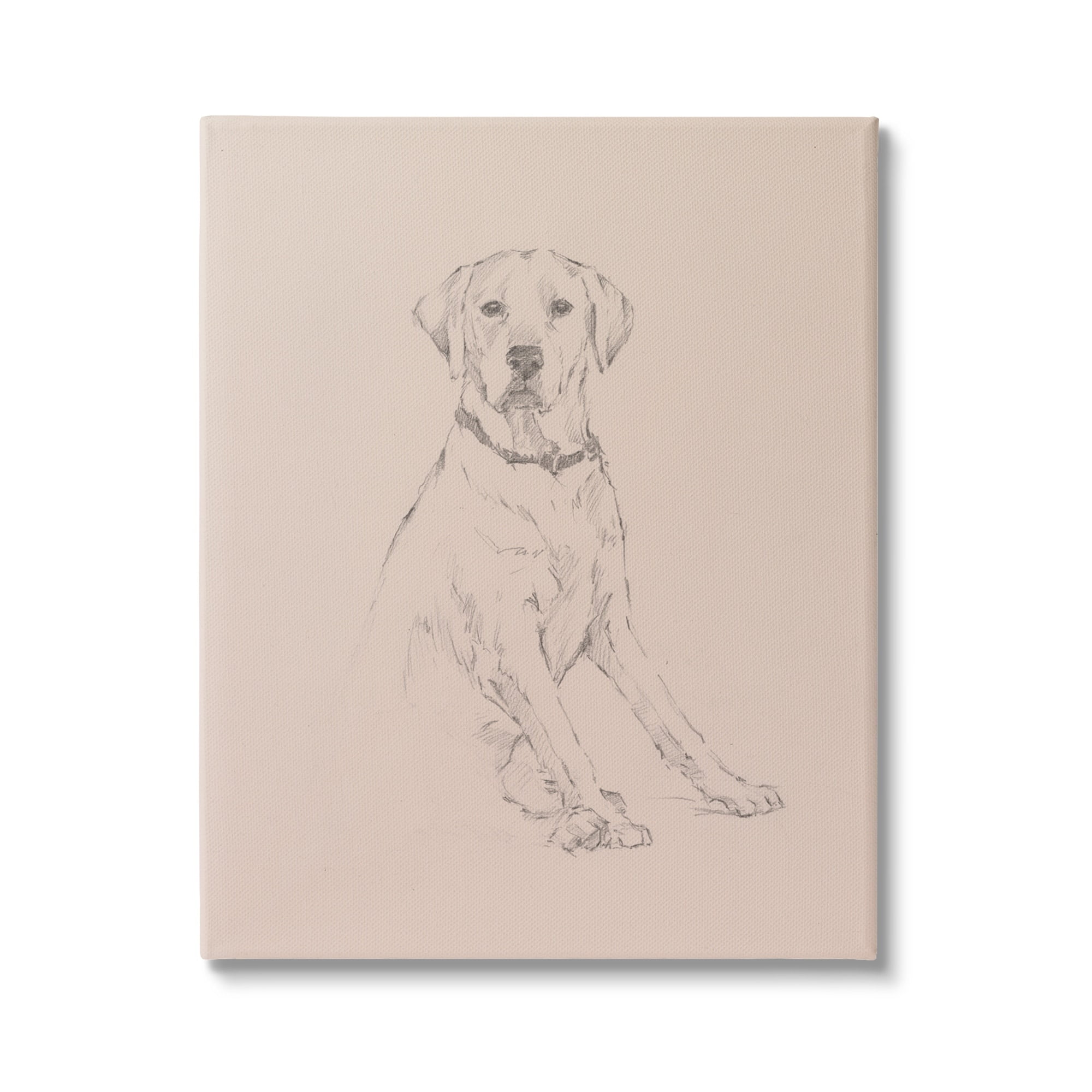 Stupell Retriever Dog Minimal Drawing Animals & Insects Drawing Gallery Wrapped Canvas Print Wall Art