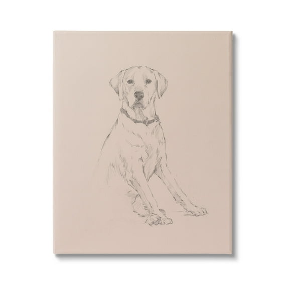 Stupell Retriever Dog Minimal Drawing Animals & Insects Drawing Gallery Wrapped Canvas Print Wall Art