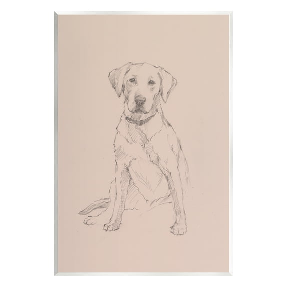 Stupell Retriever Drawing Animal Portrait Animals & Insects Drawing Wall Plaque Unframed Art Print Wall Art