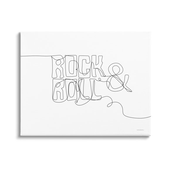 Stupell Rock & Roll Music Line Doodle Beauty & Fashion Painting Gallery Wrapped Canvas Print Wall Art