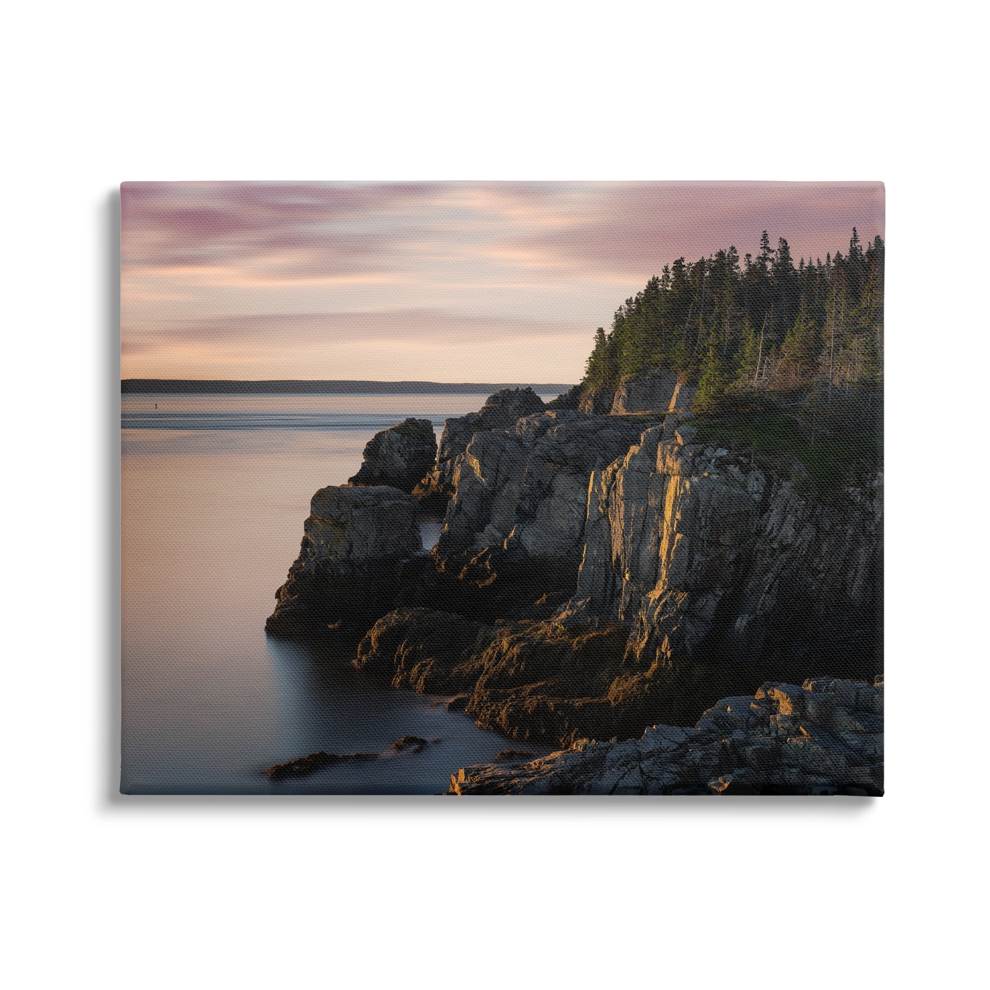 Stupell Rocky Cliff Seaside Nature Landscape Photography Gallery Wrapped Canvas Print Wall Art