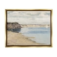 thumbnail image 1 of Stupell Rocky Coastal Cove Sailboat Landscape Painting Gold Floater Framed Art Print Wall Art, 1 of 6