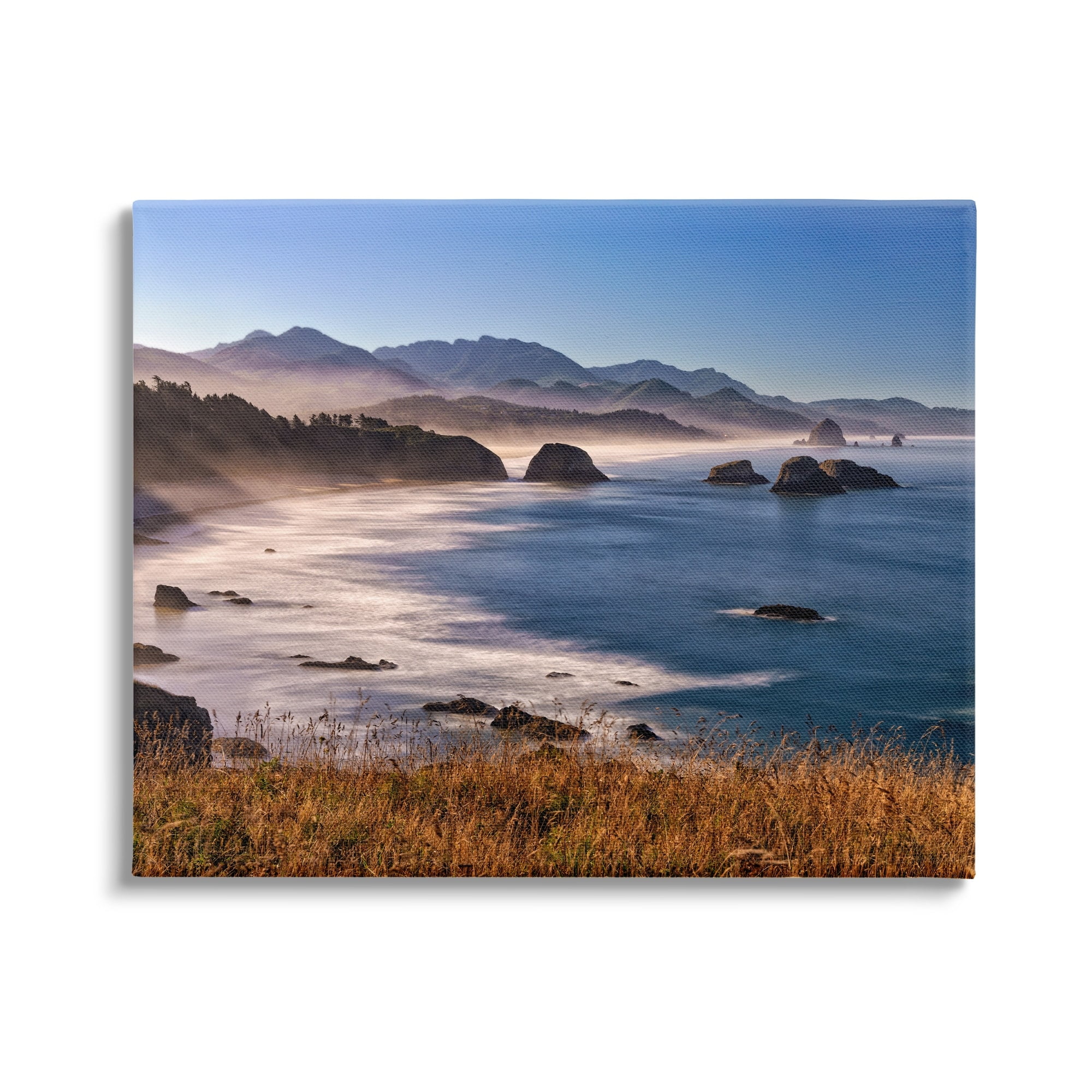 Stupell Rocky Shore Coastal Mountain Peaks Landscape Photography Gallery Wrapped Canvas Print Wall Art