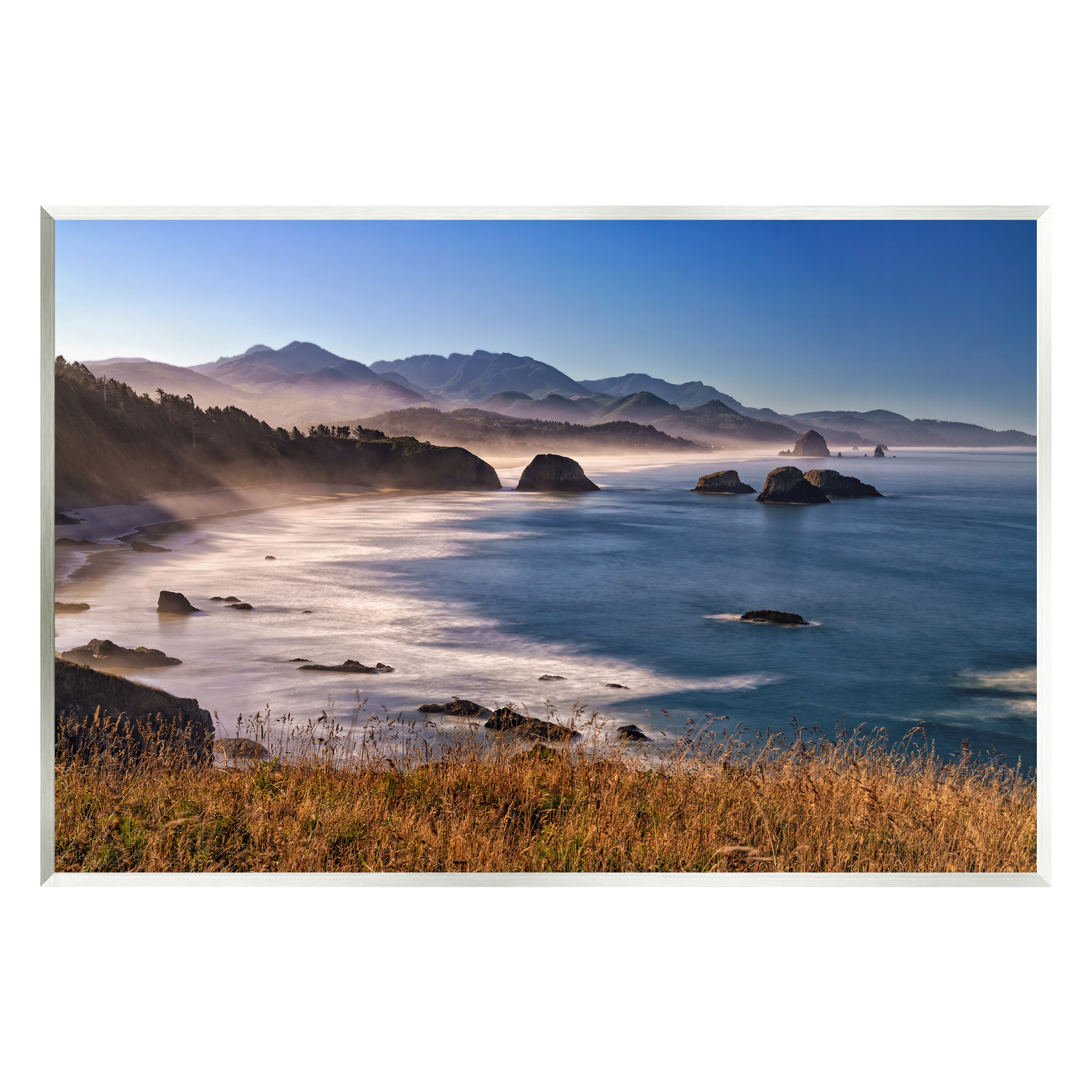 Stupell Rocky Shore Coastal Mountain Peaks Landscape Photography Wall Plaque Unframed Art Print Wall Art