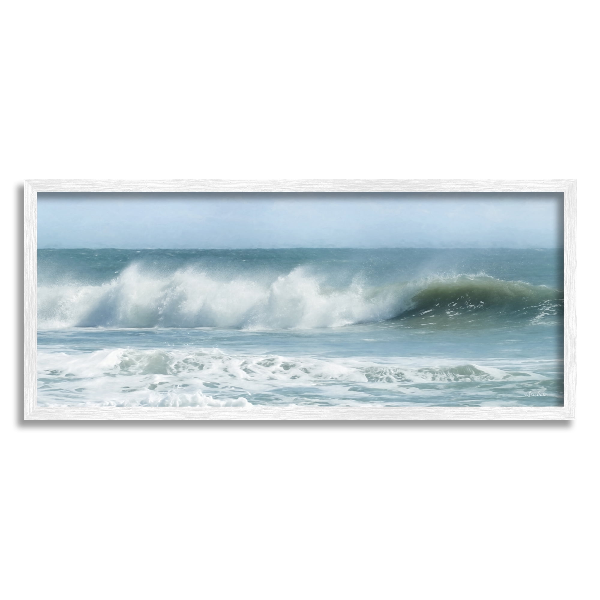 Stupell Rolling Sea Waves Ocean Landscape Photography White Framed Art Print Wall Art