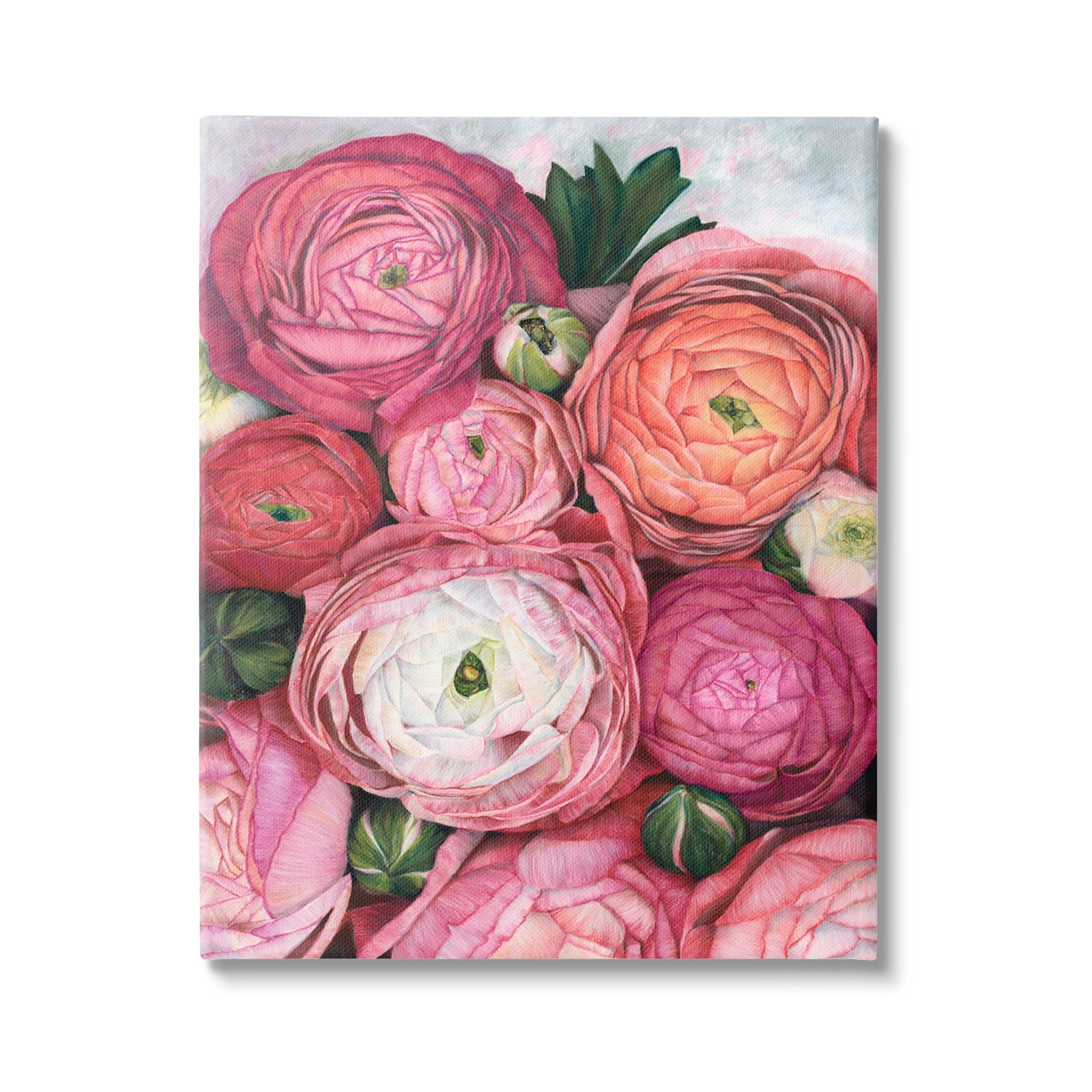 Romantic Red and Pink Peonies Canvas Wall Art
