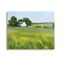 Stupell Rural Barn Abstract Scenery Landscape Painting Gallery Wrapped Canvas Print Wall Art