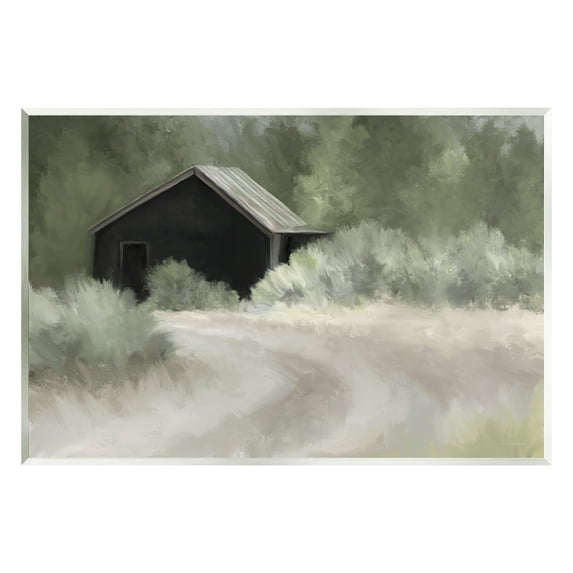Stupell Rural Cabin Countryside Trail Landscape Painting Wall Plaque Unframed Art Print Wall Art