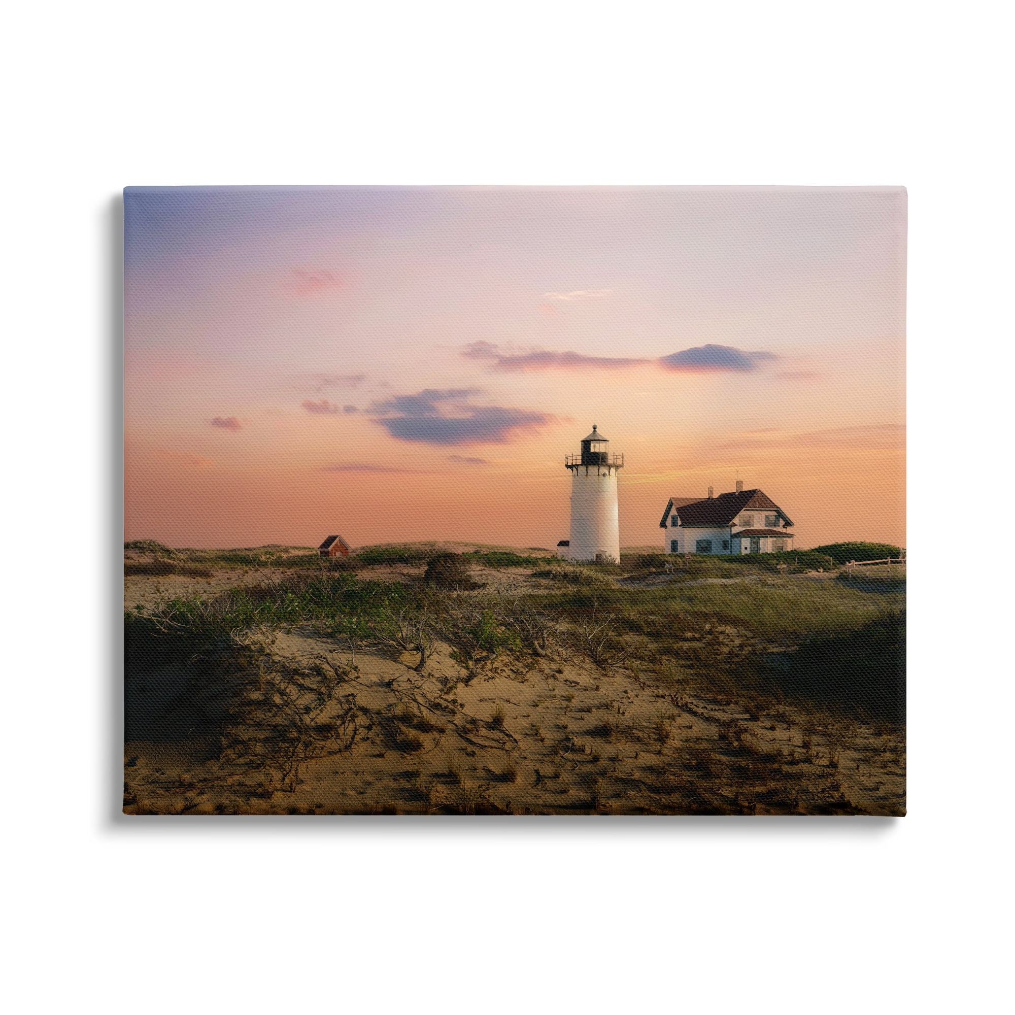 Stupell Rural Coast Lighthouse Dunes Landscape Photography Gallery Wrapped Canvas Print Wall Art