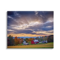 Stupell Rural Farm Pasture Sun Rays Landscape Photography Gallery Wrapped Canvas Print Wall Art