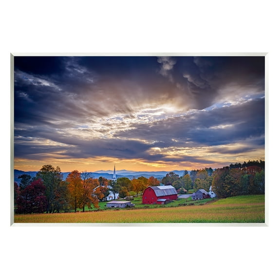 Stupell Rural Farm Pasture Sun Rays Landscape Photography Wall Plaque Unframed Art Print Wall Art