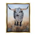 thumbnail image 1 of Stupell Rural Longhorn Cattle Animal Animals & Insects Painting Gold Floater Framed Art Print Wall Art, 1 of 6
