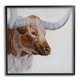 thumbnail image 1 of Stupell Rural Longhorn Cow Face Portrait Animals & Insects Painting Black Framed Art Print Wall Art, 1 of 1