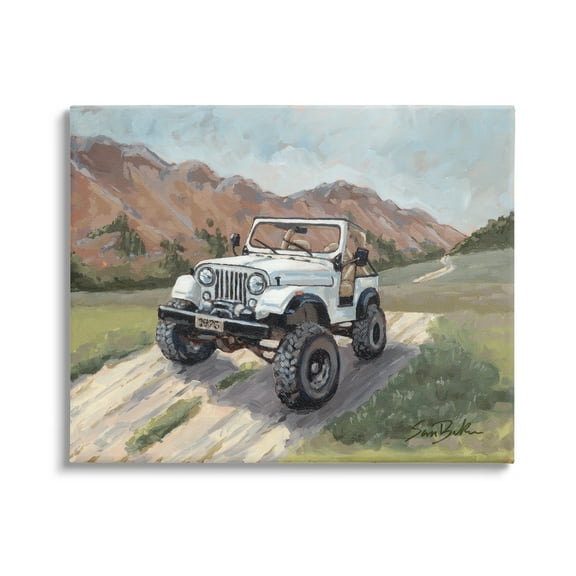 Stupell Rural Off Road Truck Mountainside Transportation Painting Gallery Wrapped Canvas Print Wall Art