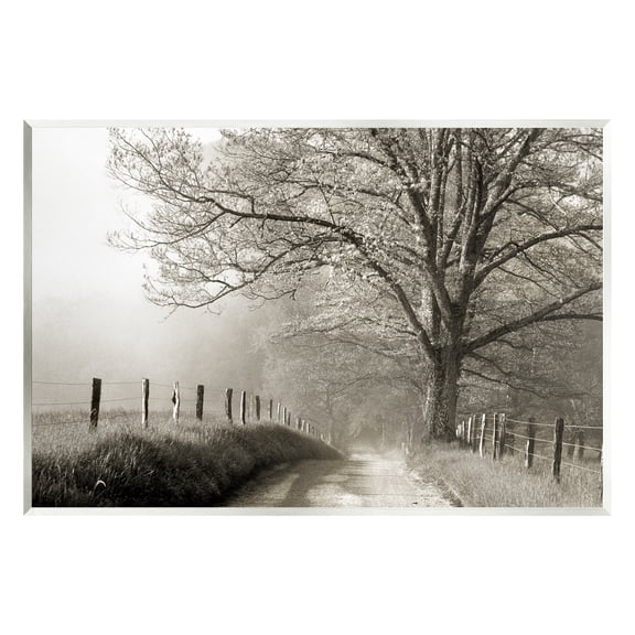 Stupell Rural Scenery Fenced Path Landscape Photography Wall Plaque Unframed Art Print Wall Art