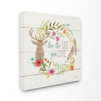Stupell Rustic Blooms Live the Life You Love Stretched Canvas Wall Art 17 x 17