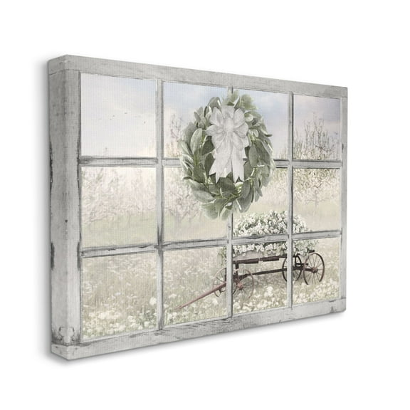Stupell Rustic Meadow Floral Wagon Landscape Painting Gallery Wrapped Canvas Print Wall Art