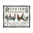 thumbnail image 1 of Stupell Rustic Roosters Farm Fresh Produce Animals & Insects Painting Gray Floater Framed Art Print Wall Art, 1 of 6