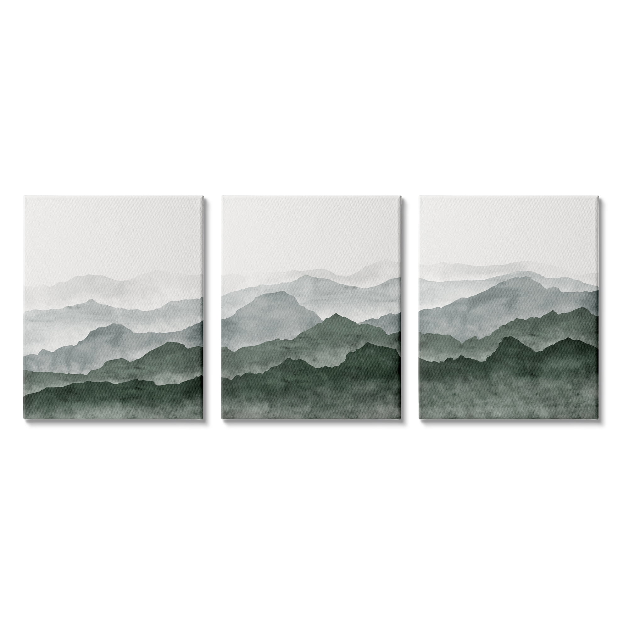 Stupell Sage Hills Mountain Nature View Landscape Painting Gallery Wrapped Canvas Print Wall Art, Set of 3