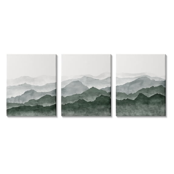 Stupell Sage Hills Mountain Nature View Landscape Painting Gallery Wrapped Canvas Print Wall Art, Set of 3